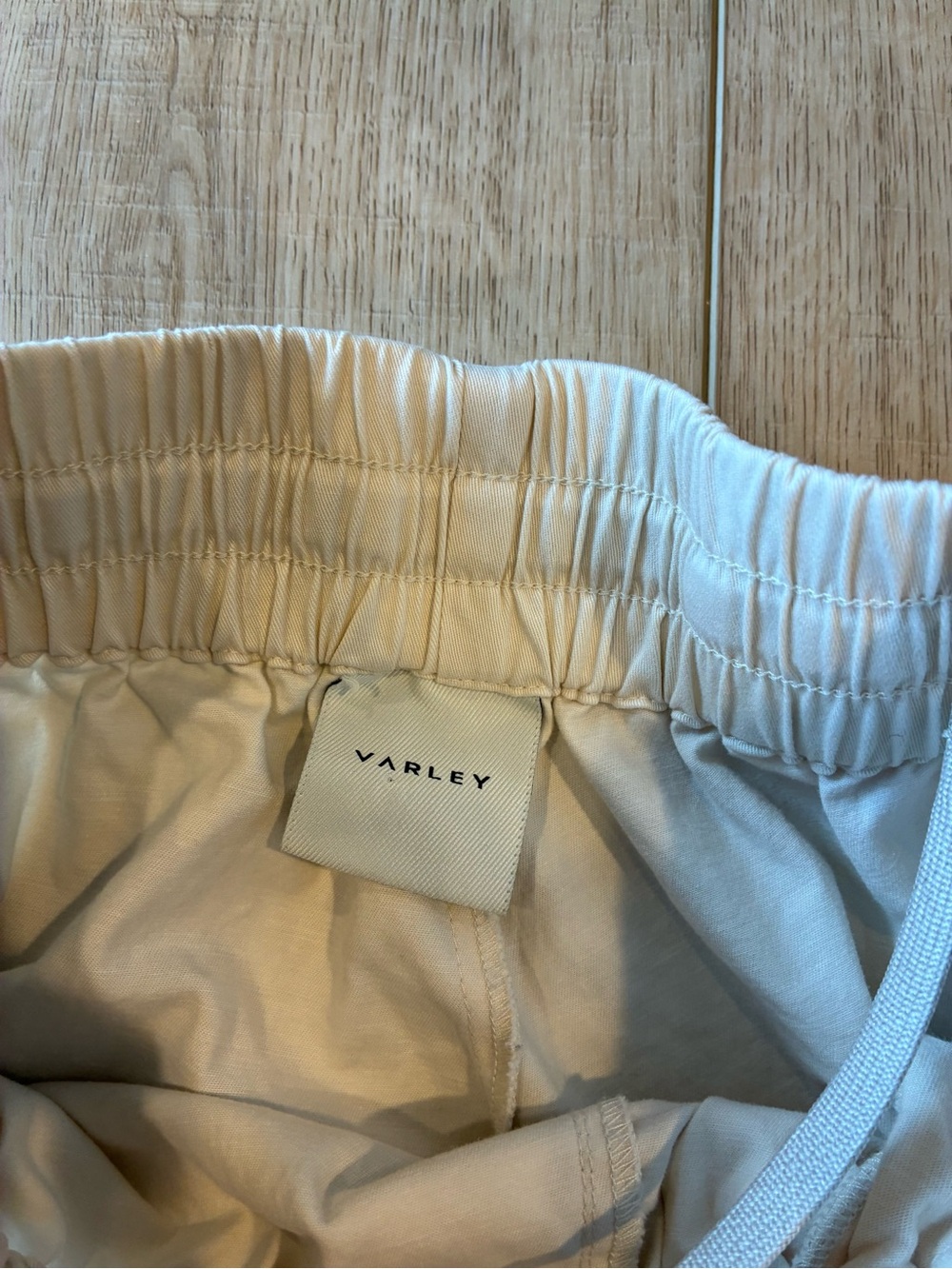 Varley Camino Pant Jogger soft cream cotton twill fabric gold zipper accents s - Picture 3 of 8